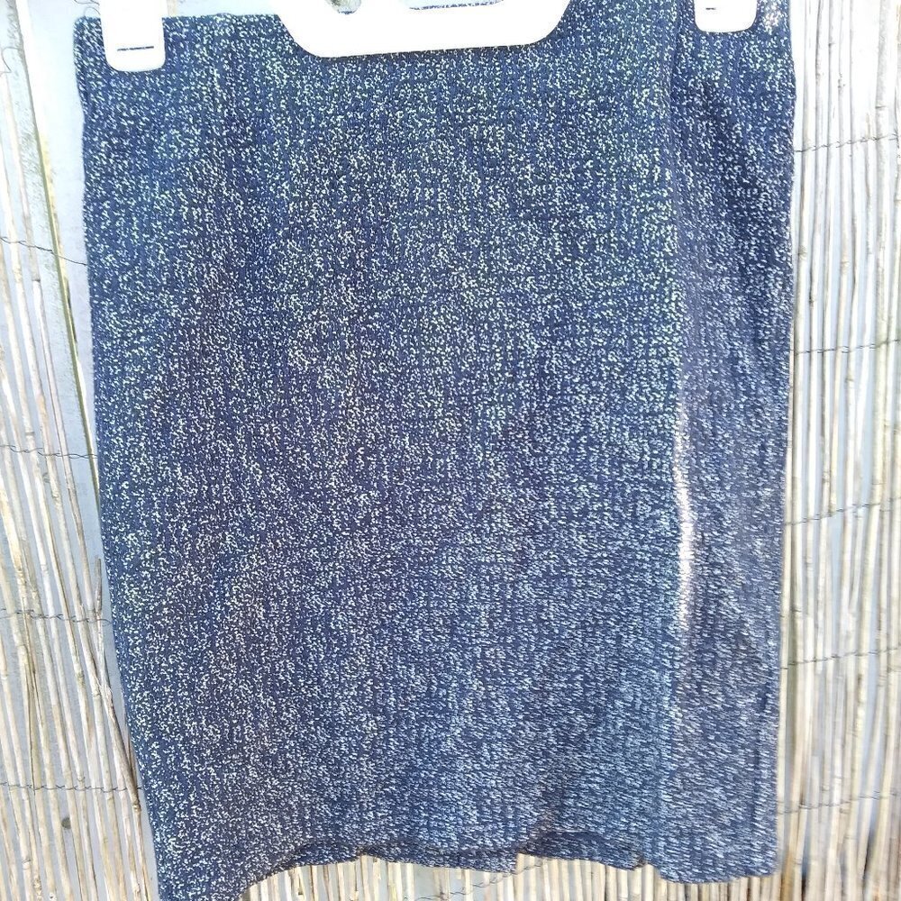 Loft Blue & White Speckled Straight Midi Slip-On Skirt Women's - XS